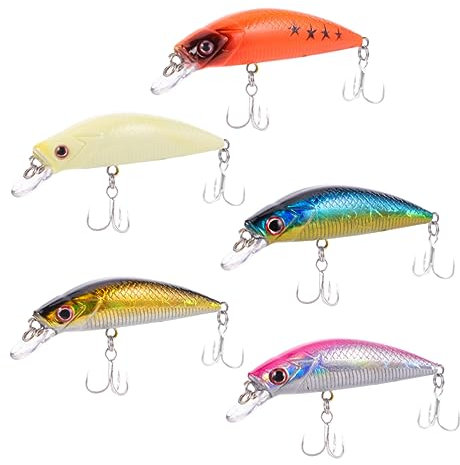 Toyvian 5piezas De Pececillo Sumergido Biónico Cebos Duros y Realistas para Señuelo Pesca Paquete