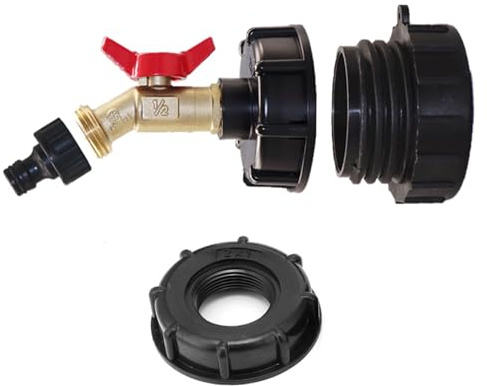 Adaptateur pour réservoir d'eau IBC, robinet de sortie pour baril d'eau de 1000L, adaptateur pour réservoir d'eau de 60 mm, adaptateur et connecteur pour robinet IBC vers tuyau de jardin (adaptateur +