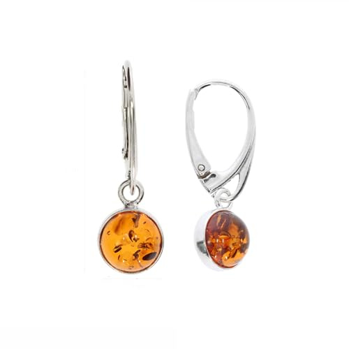Orecchini in ambra di Artisana, orecchini pendenti in ambra e argento sterling 925/000 rodiato