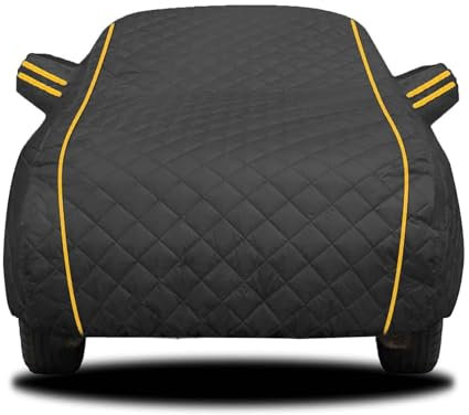 Car Cover Outdoor Waterproof Sun Rain Snow Hail Protection for 𝖬ini classic 1997-2000, Anti-hail Car Cover with Right Side Zipper Thickened Cotton Breathable Dustproof All-Weather(Black)