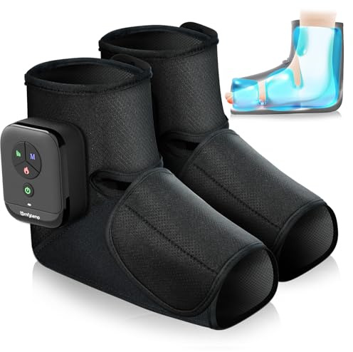 Comfytemp Kabelloses Fußmassagegerät Luftkompression Massage mit 2500mAh Akku,Fußsohlenheizung mit DIY Kontrolle per App und Knopfdruck für Knöchel,Ferse,Sohle,Fußrücken für beide Füße（2 Stück）