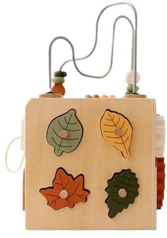 Générique Blocs De Construction en Bois | Jeu D'enfilage Et À Séquences - Jeu Éducatif De Tri pour 1 À 3 Ans Garçon Fille Maternelle Maison Voyage Crèche Extérieur