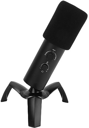 Denash USB Condenser Gaming Microphone with Multi -icing Adjustable Support to Record Live Broadcast Podcasting, Mate Textured Metal Design for Games of Games