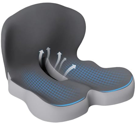 Coussin ergonomique de siège en mousse mémoire, pour le bureau, la voiture, les chaises de jeux et de salle à manger, la sciatique, le soulagement de la douleur de l'os queue et du coccyx, le soutien