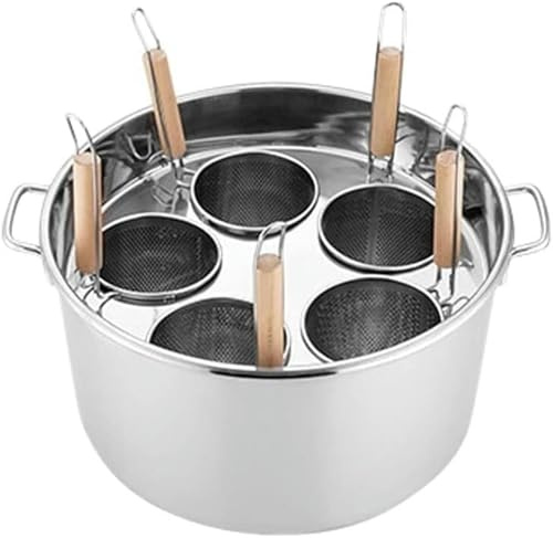 Juego de olla de pasta de acero inoxidable con cesta coladora de 4/5 agujeros para una cocción eficiente, ideal para uso doméstico y restaurante, utensilios de cocina para olla de pasta