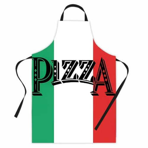 AEIXYA 1 Stück Pizza Schürze, 60 X 80Cm Lustige Küchenschürze, Italienische Flagge Grillschürze Für Männer Lustig,Grillschürze Für Männer, Geeignet Für Damen Und Herren(B)