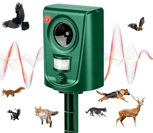 Mon Répulsif Répulsif ZéroChat - Anti Chat d'Extérieur Radical à Ultrasons - Repousse Chats, Chiens et Animaux Sauvages, Capteur de Mouvement PIR, Étanche IPX4, Autonomie de 6 Mois