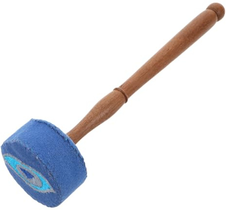 Gatuida Mazo para Cuenco Tibetano de Madera Dura Mango de Fieltro Azul para Terapia de Sonido Meditación y Reuniones Espirituales