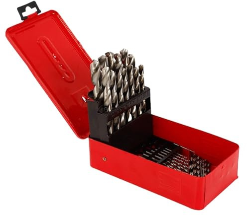 Jeu de forets hélicoïdaux Ensemble de 38 forets métriques HSS 1-13 mm, hélicoïdaux en acier, kit cobalt haute vitesse avec étui