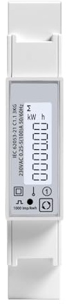 Einphasen Stromzähler LCD Digitaler Stromzähler 100A | RS485 Modbus RTU | 230V Wechselstromzähler Hutschiene Spannungs-/Strom-/Leistungs-/Leistungsfaktormessung 1000 imp/kWh (DAC1100 V2)