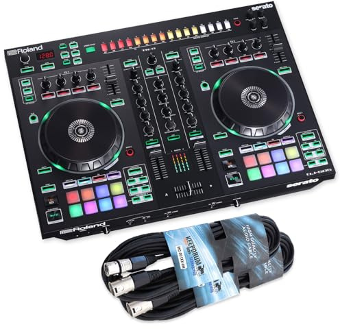 Roland DJ-505 DJ Controller 2-Kanal DJ-Pult mit keepdrum XLR Kabeln