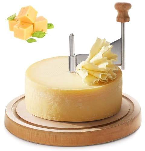Set de coupe-fromage, râpe rotative Tête de Moine avec base en bois, trancheur manuel à chocolat en acier inoxydable, pour cuisines, restaurants, cafés et salons de desserts