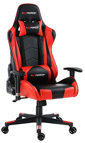 GTFORCE PRO FX RECLINING SPORTS RACING GAMING OFFICE DESK PC CAR FAUX LEATHER CHAIR (Red)