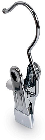 Appendini con Pinza, Perfetti come Mollette per Stivali o Grucce Appendiabiti per Pantaloni e Vestiti, Set 4 Ganci Acciaio - 4x11cm - Domopak Living