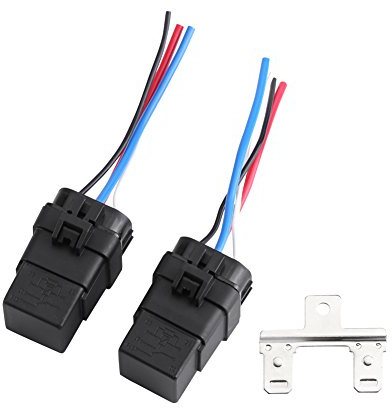 12V 40A Kfz Relais Wasserdicht 4 Pin Steckdose mit Halterung Kabel Set Auto Elektrik
