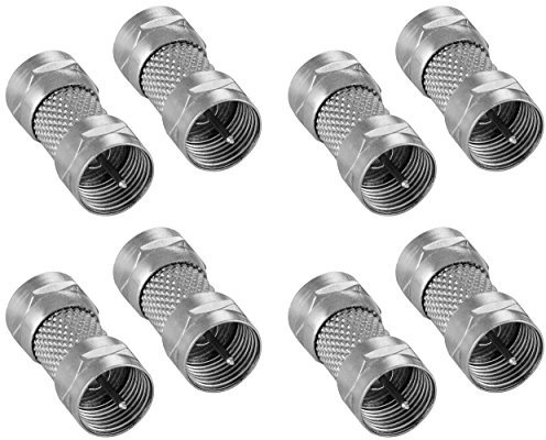 POPPSTAR 8x Sat Adapter F-Kupplung (F-Stecker auf F-Stecker), silbern