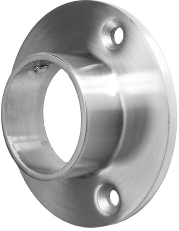 BASIT Wandflansch Edelstahl zur Befestigung von Geländer Edelstahl I Wandlager für Geländer Edelstahlrohr Ø 42,4mm I Rohrflansch Wandhalter für Handlauf WF10