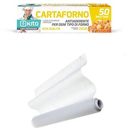 Rollo de papel para horno profesional, 50 m, 33 cm, 45 g, Kito CAF50 MM33