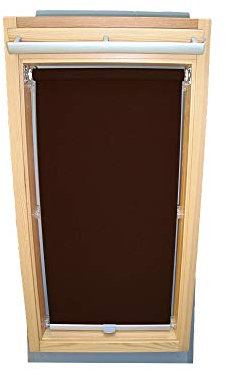 Rollo für VELUX Dachfenster Abdunkelungsrollo für TYP GGL/GPL/GGU/GPU - PK08 - Farbe dunkelbraun - mit Haltekrallen