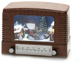 Konstsmide LED Radio mit Musik, braun, batteriebetrieben, Innen, 9 MulticolourDioden - 4207-600