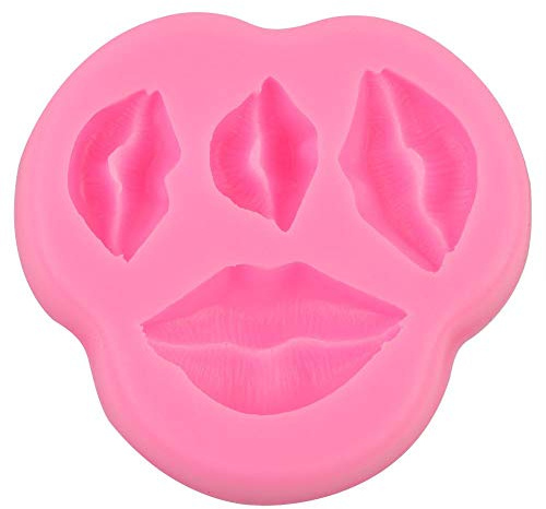 Silicone Molds Creative Lips Shape Chocolate Molds Cartoon Cake Baking Mould Multifunction DIY Decoration Making Tools for Cookie Fondant Sugar Clay Soap (Pink)