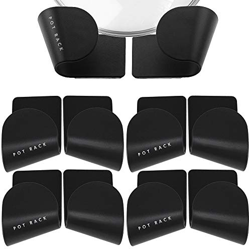 Rayong 10Pcs Topfdeckelhalter Wand, Pfannendeckel Rack Wandmontierte Halterung für Schranktür - Küche Zuhause Schwarz