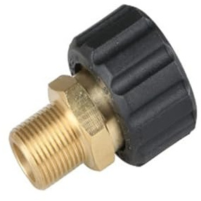 1 x Hochdruckreiniger-Adapter 6,35 mm Stecker auf M22 Buchse für Hochdruck-Gartenschlauch (14 mm Kern)