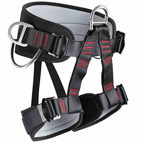 HandAcc Thicken Professional Safety Belt with Magnesium Alloy Connection Ring - Tree Climbing, Fire Rescue, Rappelling Gear