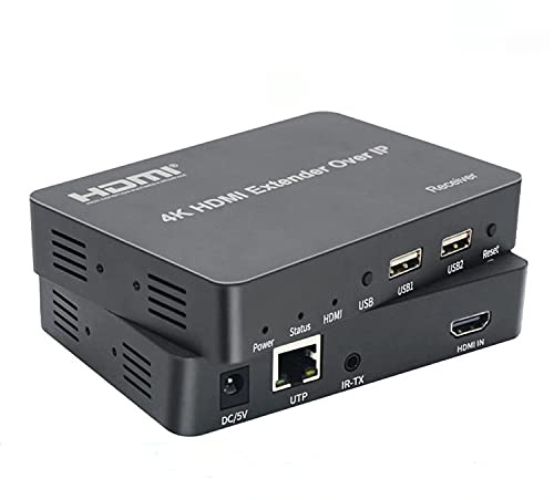 4K HDMI KVM Extender 150M Over IP KVM RJ45 Cat5E Cat6 Ethernet Kabel Unterstützung USB Maus Keyboard Extension Kompression Verlustfreie Kompression