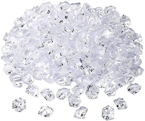DEDEMCO 300 pz di cristalli trasparenti in acrilico a forma di rocce di ghiaccio frantumate, cubetti di ghiaccio finti in cristallo di diamante per riempire vasi, decorazione da tavolo, esposizione di
