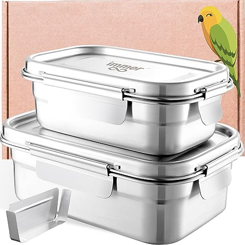 immer Edelstahl Brotdosen Set SafeLock 800 ml + 1600 ml – auslaufsichere Bento Lunchboxen, plastikfrei & BPA-frei, lebensmittelechter 18/8 Edelstahl, nachhaltige Lunchbox für unterwegs
