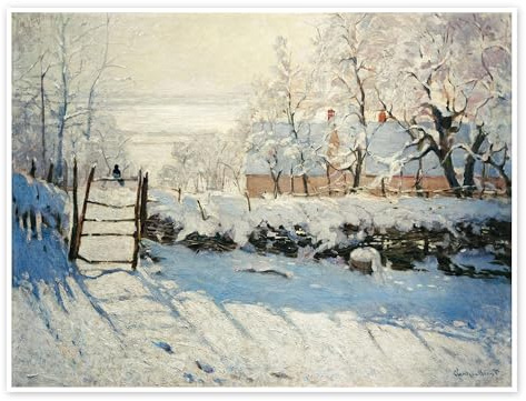 Posterlounge Die Elster I Poster | 40 x 30 cm von Claude Monet Wandbilder Wanddeko