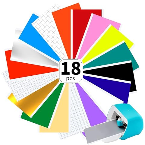 Smart Vinyl Permanent für Cricut Joy, 14cm*30.5cm Vinylfolie Plotter, Transferfolie Plotter Set für Laptops, Telefone, Wände und mehr