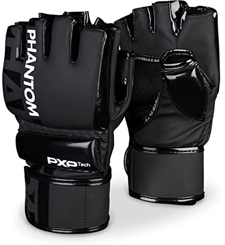 Phantom MMA Handschuhe APEX Hybrid | Profi Gloves für Fight, Sparring, Boxen, Freefight (L/XL - Hybrid Schwarz)