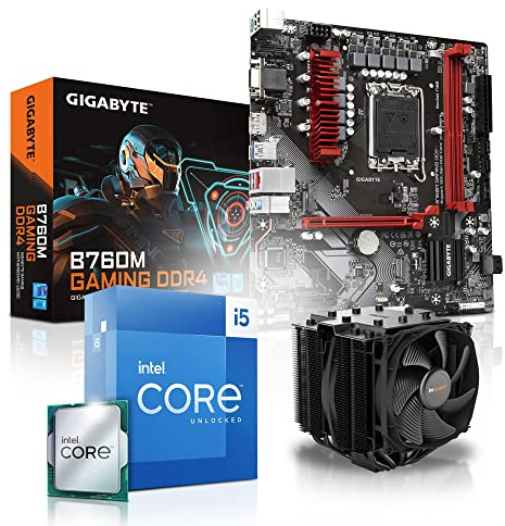 Memory PC Kit de Mise à Niveau pour Le Jeu Intel Core i5-12400F, Gigabyte B760M, be Quiet! Dark Rock 4 Kühler, 16GB DDR4 RAM, sans Graphique, entièrement assemblé et testé