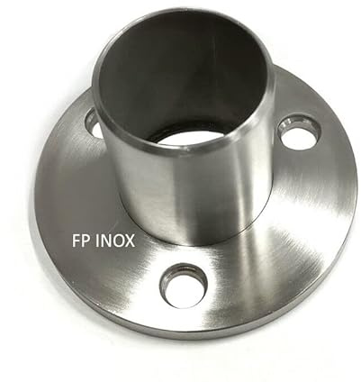 Platine inox Satinée Pour tube Diamètre 42.4mm avec épaisseur 2mm (Dimensions A = 38.30mm) Le tube ne va pas dans l'intérieur de la platine Angle 90° inox 304 - A2 Embase Garde Corps