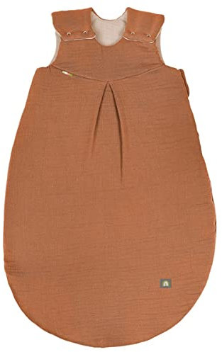 Odenwälder Musselin-Schlafsack Schlafsack Baby-Schlafsack Kinderschlafsack wattiert (Rust, 70 cm)