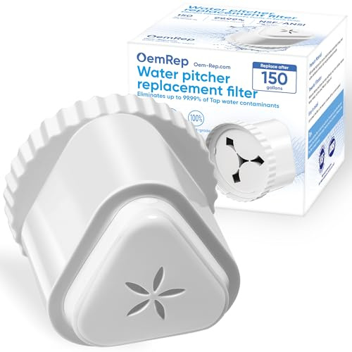 1Pack Replacement Filter for Epic Water Filter Pitcher, Water Filter Pitcher Compatible with Aquagear Seychelle, BPA Free. Removes Fluoride, Chlorine, Lead, Odors