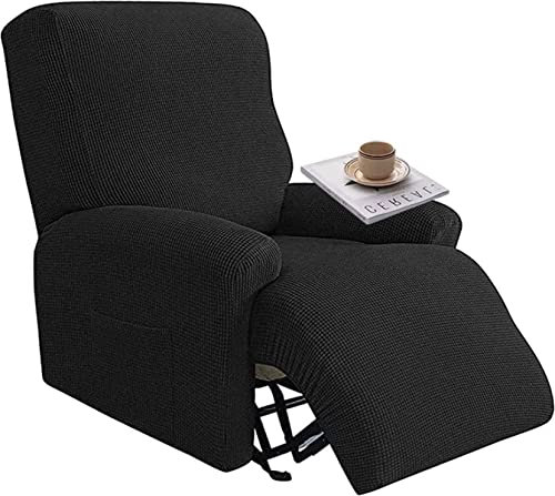 Sesselschoner für Relaxsessel 4-Teilig Alleine Waschen mit Seitentasche,Fernsehsessel Bezug Separat Gereinigt Stretch Husse Relaxsessel Sesselbezug Stretch,Elasthan ( Color : #41 , Size : 1 Sitzer )