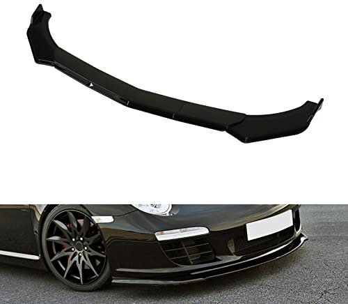 Labbro Paraurti Anteriore, 5 Pezzi 110 A 140 Mm Regolabili Spoiler Universale Elegante per Auto, Kit Corpo Spoiler Paraurti Anteriore Anticollisione, Parti Modifica Automobilistica (Nero lucido)