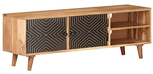 GuyAna TV-Schrank 115x30x39 cm Wohnwand Wohnzimmer Fernseher Schrank TV MöBel TV Sideboard TV Unterschrank Massivholz Akazie