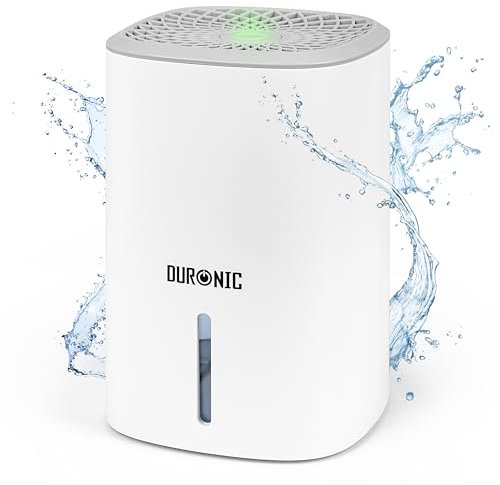 Duronic DH06 WE Deshumidificador de Aire Eléctrico Pequeño 23W para Humedad, Suciedad y Moho - Capacidad de 0,8L – Autoapagado, Portátil y Mini - Ideal para Cocina, Dormitorio