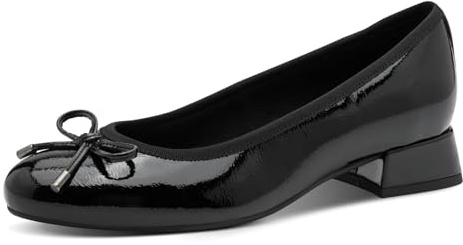 MARCO TOZZI Women's Elegant Pumps with Bow, Black (Black Patent), 6 UK