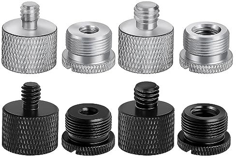 GYSURYB 8er Pack Mikrofonstativ-Adapter-Set 5/8 Weiblich auf 3/8 Männlich, 3/8 Weiblich auf 5/8 Männlich, für Mikrofonstativ Gelenkarm und Kamerastativ.