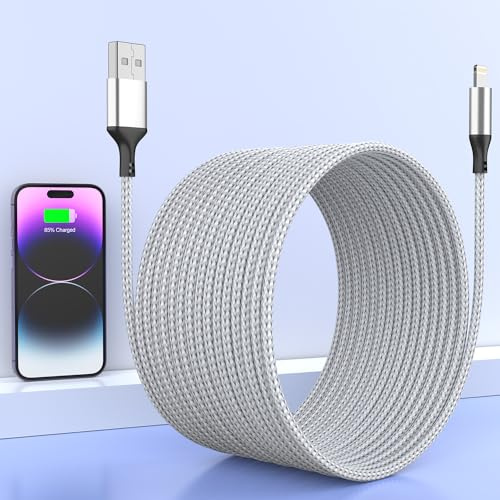 iPhone Lightning auf USB Ladekabel 5m, MFi Zertifiziert, Schnellladung 16ft Nylon für iPhone 14/13/12/11/XS/XSMax/XR/X/8/7 Plus/6/6s Plus SE/Pad