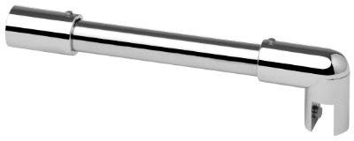 Barre de stabilisation pour douche/kit de barre d'appui verre/mur 90° Ø 19 mm 1200 mm / Barre ronde pour paroi de douche (surface : acier inoxydable)