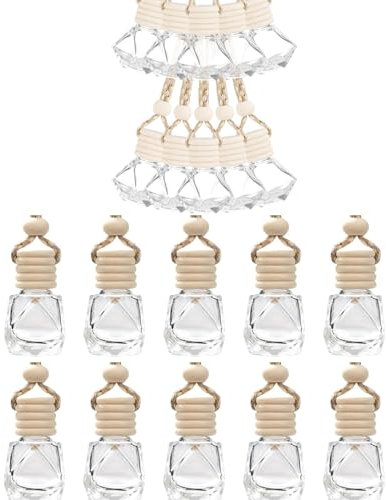 JJJiaoLininDeodoranti per Auto，20 Pezzi Bottiglia di Profumo Deodorante per Auto, 8 ml Ricaricabile Profumo Diffusore in Vetro, Accessori per Auto per Uomini e Donne（Diamante）
