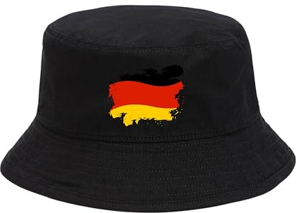 dalerno Deutschland Hut EM Fußball 2024 Herren Damen Anglerhut Fischerhut Bucket Hat Europameisterschaft Germany Fanartikel DE Public Viewing EM Deko Kappe Mütze Männer Frauen Fussball DE Land