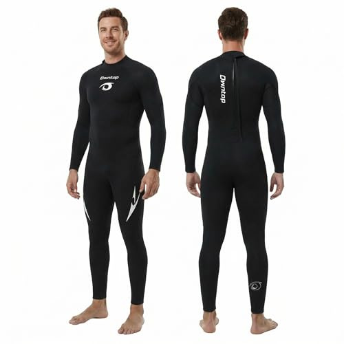Owntop Muta da sub in neoprene da 5 mm per uomo e donna, spessa tuta bagnata, cerniera posteriore, maniche lunghe, UPF50+, mantiene al caldo, per immersioni, surf, nuoto, immersioni, snorkeling, sport