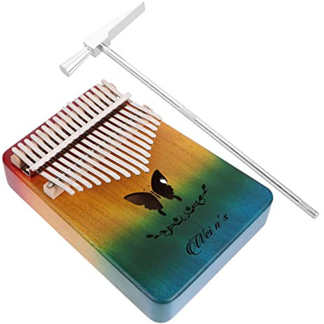 CORHAD 17-tasten Daumenklavier Kalimba Aus Holz Tragbares Kleiner Fingerklavier Für Anfänger Kinder Buntes Musikinstrument Für Reisen Entspannung Musikgeschenk